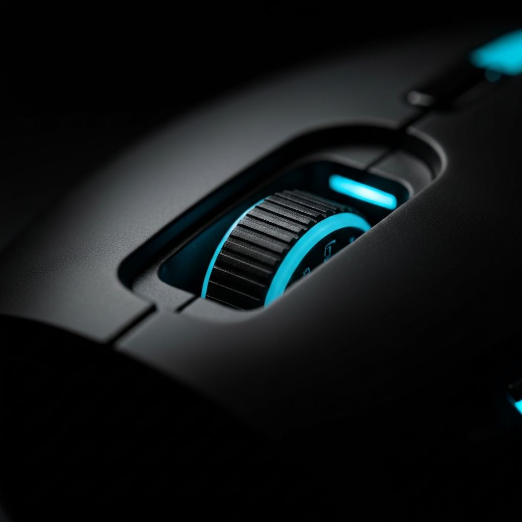 Gaming mouse sensor close-up illustrating DPI technology for eDPI calculations